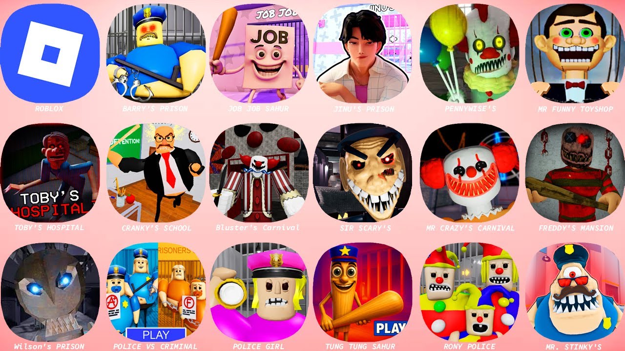 ROBLOX HARD MODE:MR FUNNY TOYSHOP,BARRY'S PRISON,JOB JOB JOB SAHUR,JINU'S PRISON,BRUNO'S FAMILY...