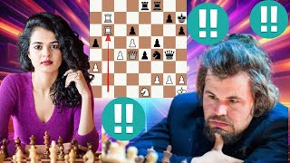 2840 Elo chess game | Magnus Carlsen vs Tania Sachdev 8