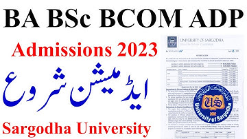 BA BSc ADP BCOM Part 1 & 2 Annual 2023 Admissions Open Sargodha University - Successful Graduate