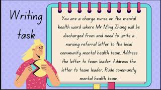 Mr Ming Zhang | sample letter to local community mental health team #oet #nursing