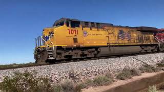 Railfanning UP Phoenix Sub. Feat* CP,CSX. Ballast train flying through Queen Creek and more.