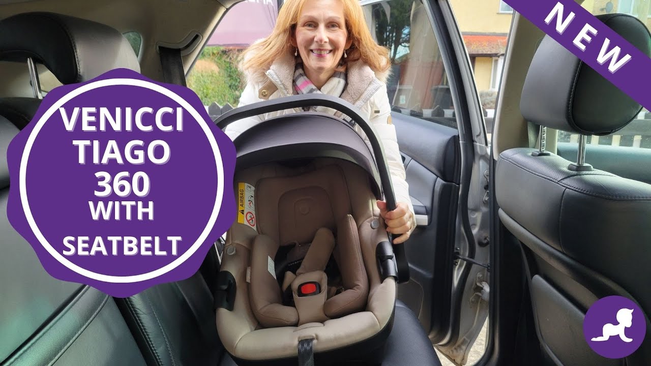 How to install the Venicci Tiago 360 with a seatbelt