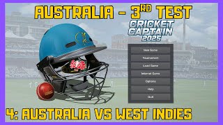 Cricket Captain 2025: Australia vs West Indies 3rd Test