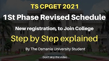 TS CPGET 2021 | Revised Schedule Explanation | phase-1 web options | Approval Last Dates #cpget2021