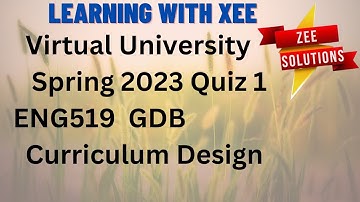 ENG519 GDB Spring 2023 Virtual University of Pakistan