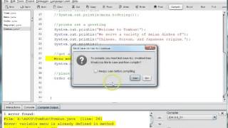 Java Restaurant Part 7 (Runner Class 1)
