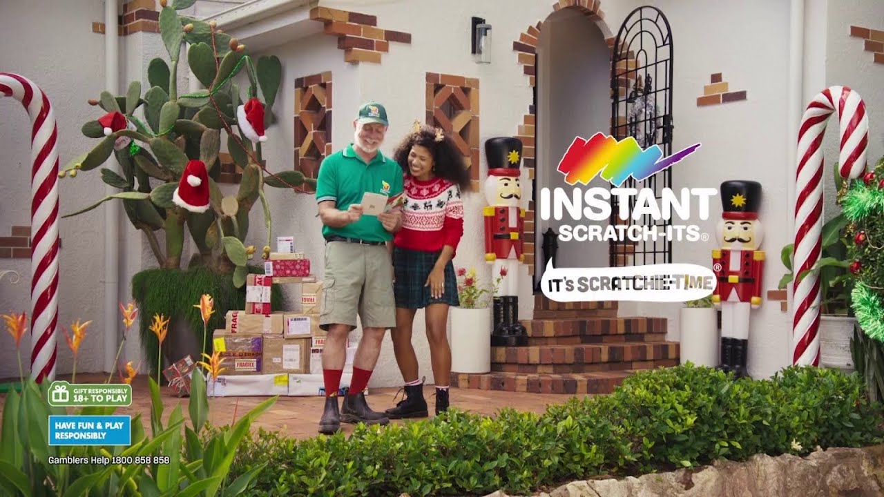 the Lott scratchie time Xmas TV ad 2025