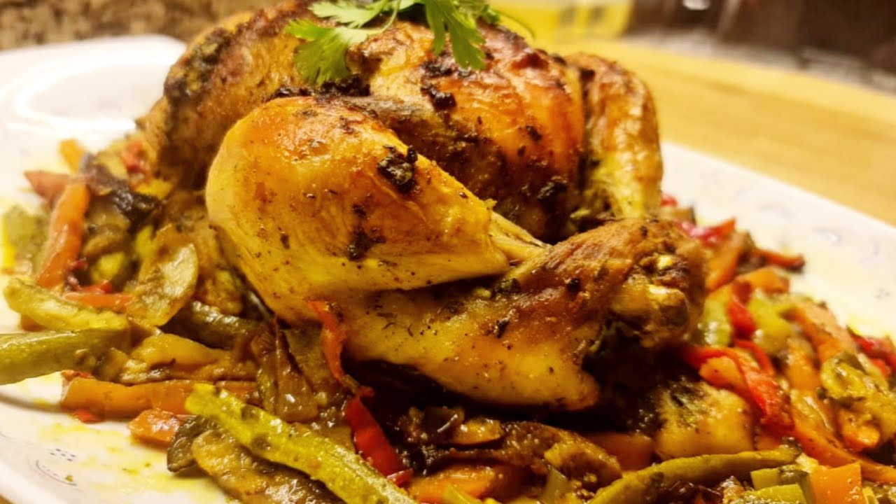 وصفة دجاج محمر في الفرن بتتبيلة لذيذة و خضر مشوية متعي بها عائلتك فهاد رمضان Poulet Rôti au Four