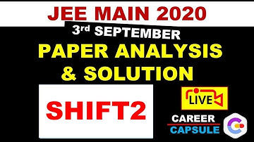 JEE MAIN 2020 (3rd September) Shift 2, Mathematics Memory based questions and solution 3rd September