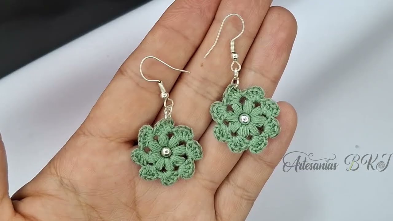 Hoy haremos este diseño de ARETES A CROCHET EN UNA SOLA VUELTA / TUTORIAL crochet earrings