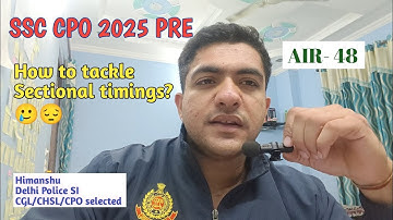 How to fix Sectional Timing 🤔?| SSC CPO 2025 Strategy| ssc cpo 2025 #ssccpo #ssc #uniform