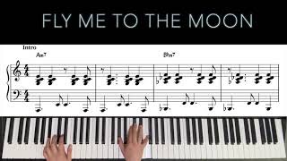 Fly me to the moon - Bossa Nova Ver. solo piano |보사노바 피아노 혼자치기 어렵지 않아요| 악보(sheet music)