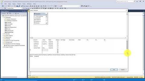 SQL Tutorial with Microsoft SQL SERVER | Query Designer