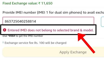 Amazon Fix Entered IMEI does not belong to selected brand & model || exchange Problem Solve