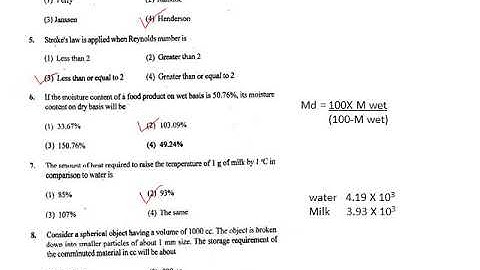 M. Sc. Food Science and Technology (2017) MCQ part 1