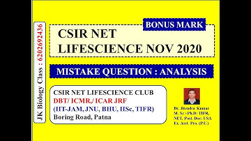 CSIR NET LIFESCIENCE NOV 2020 | MISTAKE QUESTION | BONUS MARK | CSIR NET