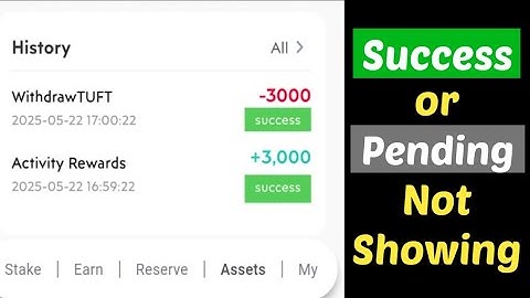 Treasure Fun || Success or Pending not Showing Problem Solved || Withdraw of TUFT not Showing issue