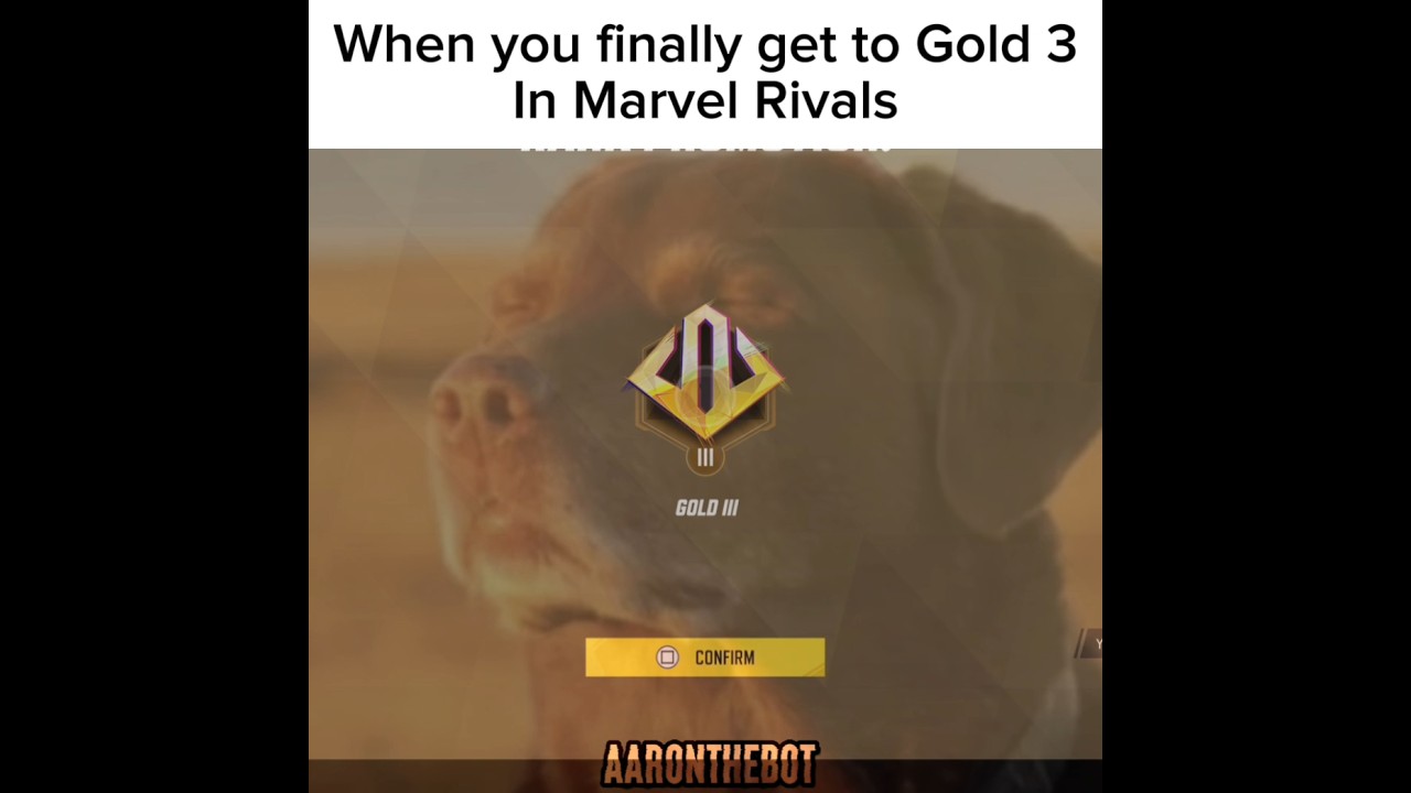 When you finally get to Gold 3 in Marvel Rivals. 