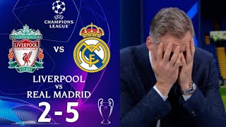 😭Jamie Carragher Emotional Reactions To Liverpool's 5-2 Humiliating Defeat To Real Madrid #LIVRMA