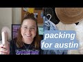 PACK WITH ME FOR AUSTIN | How to Pack for Hot Weather Travel in a City- Minimal Packing for Carry-On