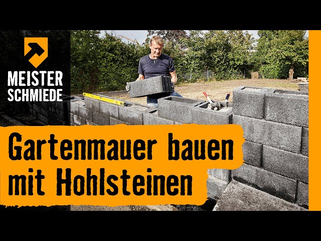 Gartenmauer bauen mit Hohlsteinen