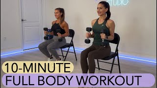 10-MINUTE FULL BODY WORKOUT WITH A CHAIR / QUICK, EFFECTIVE STRENGTH & TONING / BEGINNER TO ADVANCED