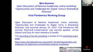 WG Seminars: Discussion of National Academies Medical Digital Twins Forum, February 2, 2023 screenshot 2