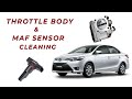 THROTTLE BODY & MAF SENSOR CLEANING - TOYOTA VIOS 2013 to 2015 VVTI