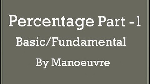 Percentage (part 1) by manoeuvre