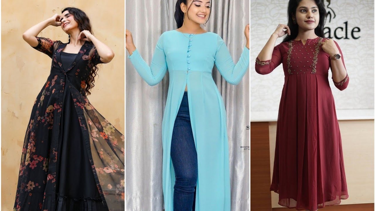 जारजट कुर्ती के डिज़ाइन | Stylish Georgette Kurti Design Ideas From Plain  Fabric#mklead#kurtidesigns - YouTube