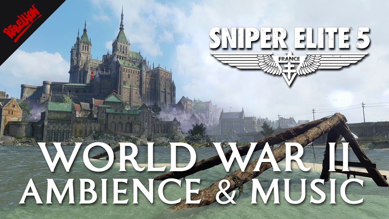 World War II Frontline Ambience – Rain, Artillery & Distant Combat | Sniper Elite 5 | 2 Hours