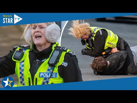 Download Happy Valley final series Sarah Lancashire watches her stunt double tackle a criminal on set 422847