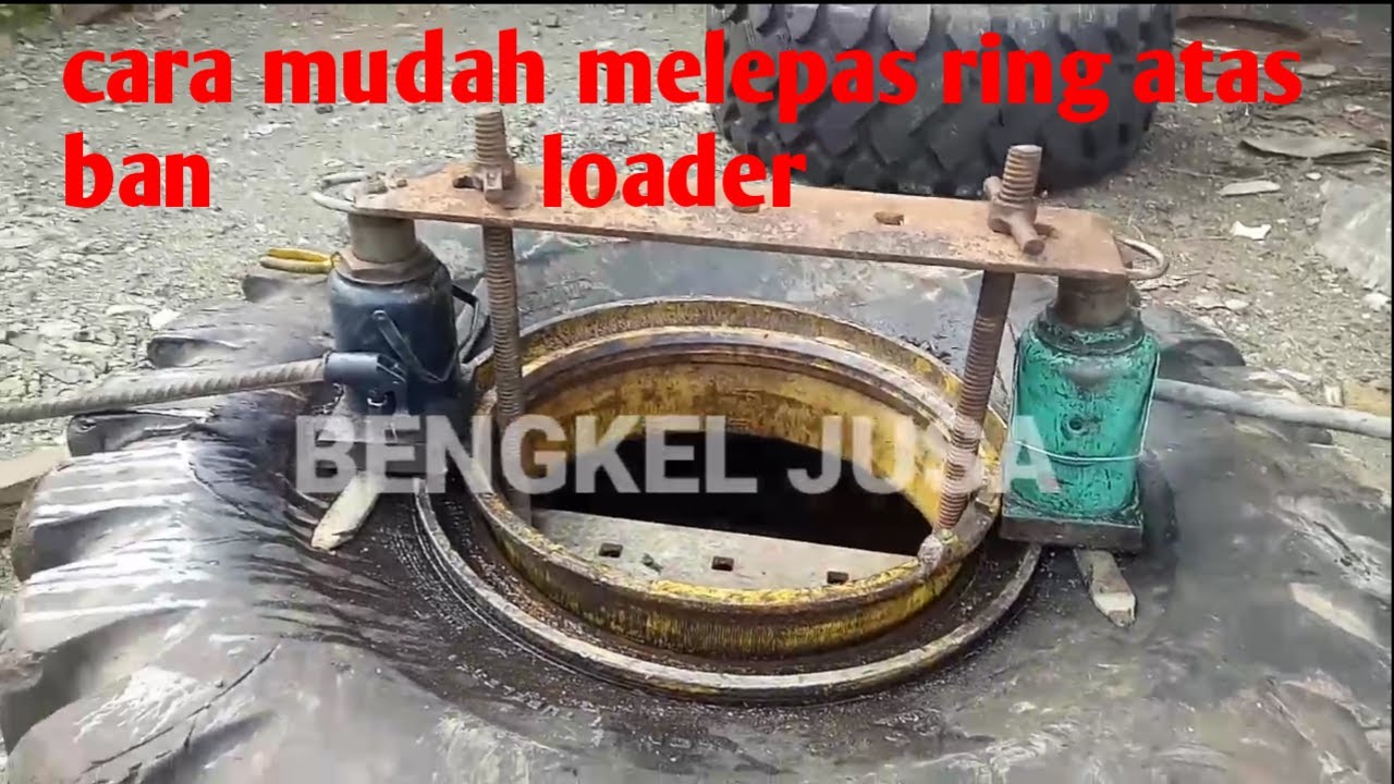 Alat press sederhana melepas ring atas ban loader