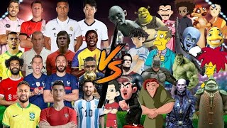 (Footballer Team) Ronaldo, Messi, Neymar, Mbappe & Haaland🆚(Cotton Team) Superman, Ronaldo & Messi💪😍
