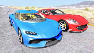 Street Racing Crashes #16 - BeamNG Drive | CrashBoomPunk