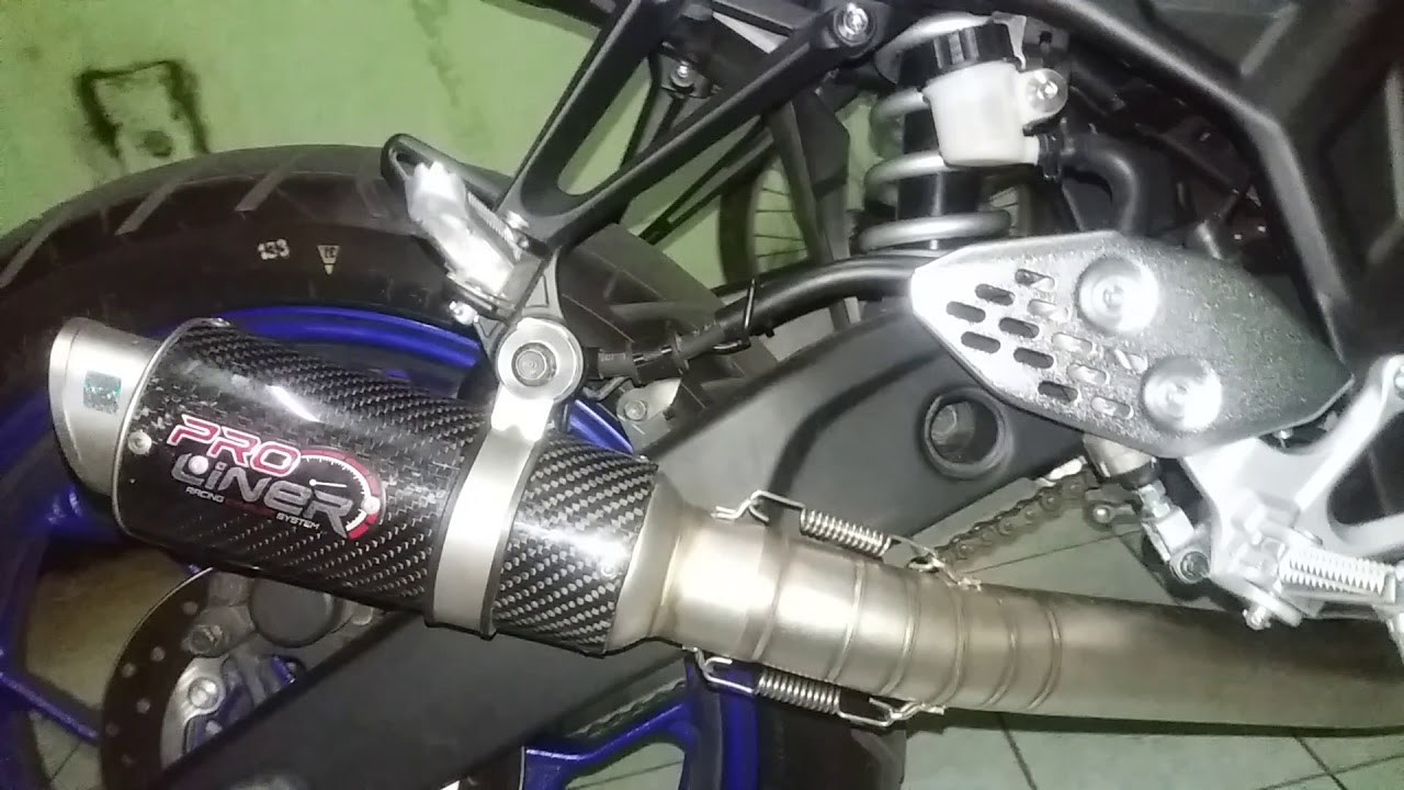 Knalpot original proliner TR 1 carbon short on Yamaha R25/ R 3 - YouTube