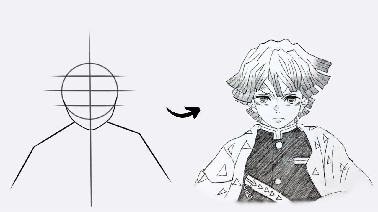 How to draw Zenitsu Agatsuma Easy | Step by Step | Demon Slayer - YouTube