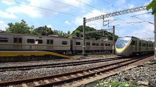2214次與2163次區間車在大林車站交會 20210726