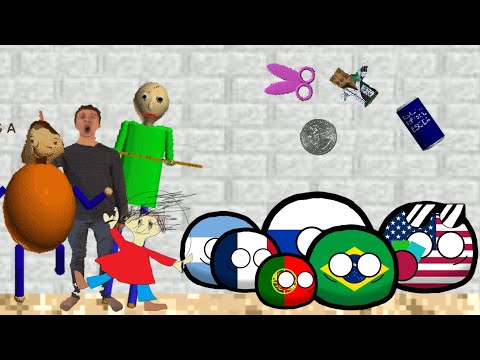 Countryballs vs Baldi basics education and leraning
