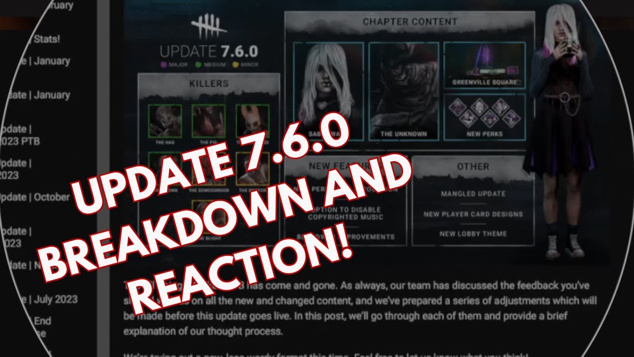Update 7.6.0 Breakdown and Reaction! / Dead By Daylight - YouTube