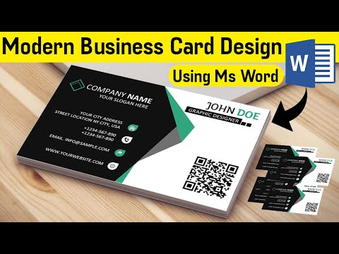 Modern Business Card Design in Ms Word 2020 || Microsoft word Tutorial Visiting Card Design ||