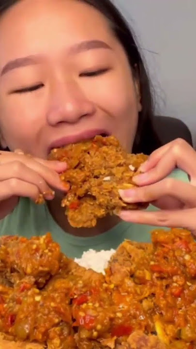 Mukbang ayam geprek sambel 1 mangkok (Yt:Jeje Zhuang) #jejezhuang #fypage #foryourpage #berandayt