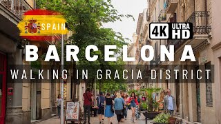 Walking in Gracia, Barcelona 🇪🇸 Residential District | 4K Spain February, 2024