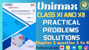 Unimax class 11 pratical problem solutions from question 1 to 6.. #learning #insta #study #accounts