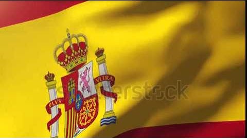 Spain flag waving in the wind. Looping sun rises style. Animation loop Stock video by