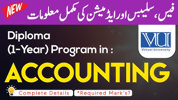 VU Diploma (1-Year) Program in : Accounting