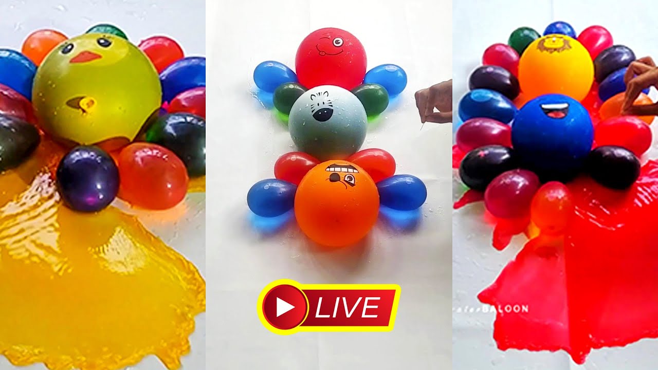 Compilation Video Popping Colorful Water Balloon Reverse | ASMR Balloon | Satisfying Video | ASMR