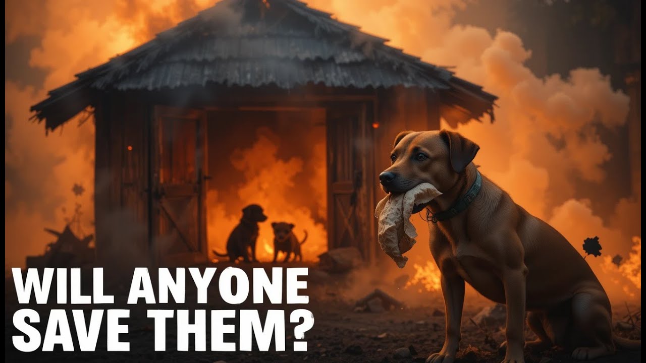 Dog crying for help to save Puppies 