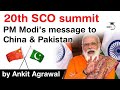 SCO Summit 2020 - PM Modi gives a stern message to China and Pakistan #UPSC #IAS