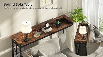 Tribesigns Console Table, 70.9" Sofa Table with Outlets and USB Ports C0657
